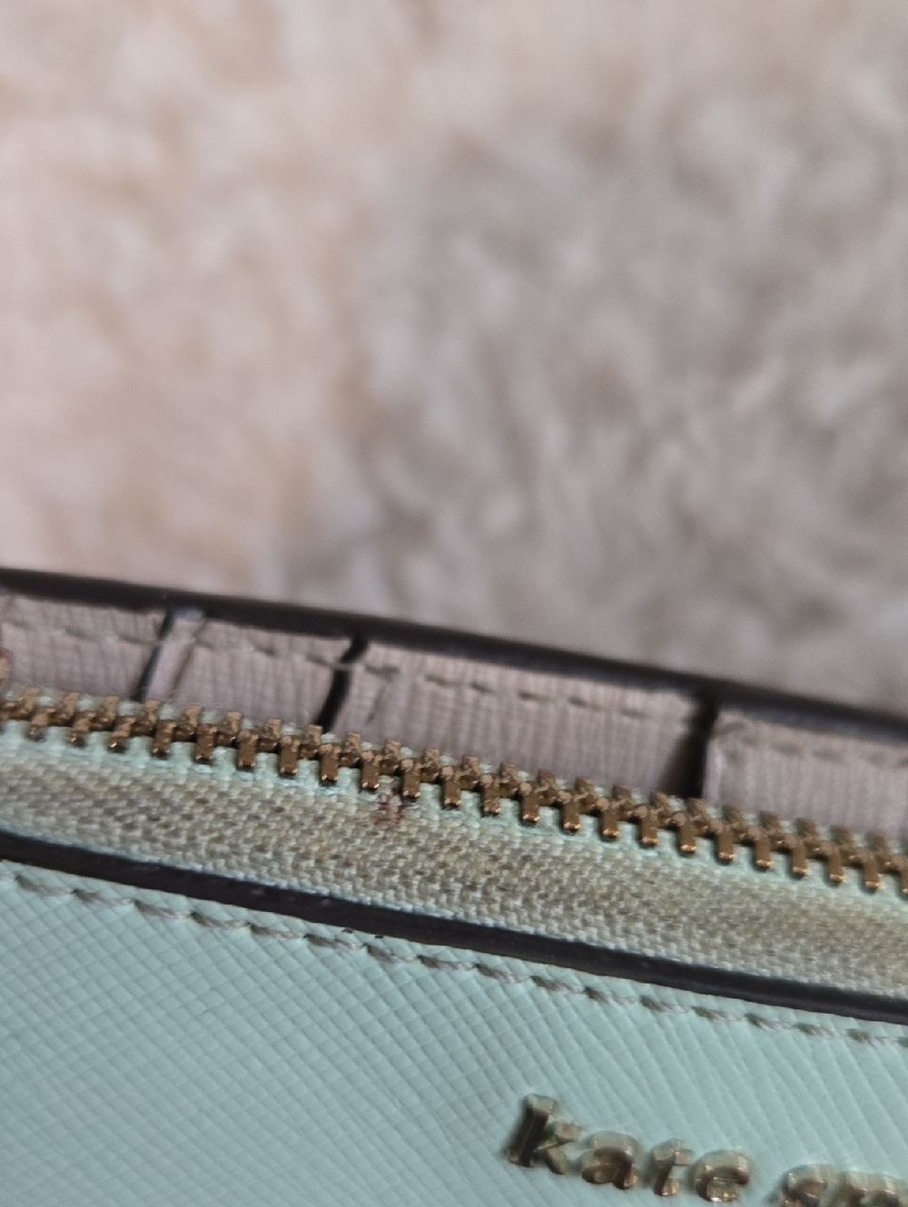 Kate Spade Mint Green Leather Compact Wallet with Silver Accents - Picture 8 of 8